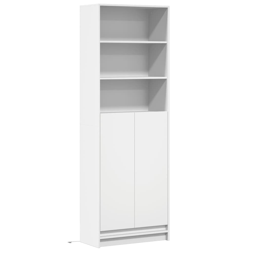 Vidaxl (White, 69 X 32.5 X 200 Cm) Highboard With Led Sideboard Side Cabinet Cupboard Engineered Wood