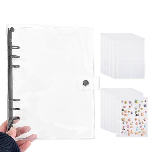 A5シール帳完成品 全15ページ分 Amazon | シール帳 透明 A5 女の子 6穴 シール帳 バインダー 4分割