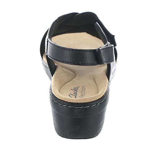 Clarks Clarks Women's Merliah Echo Heeled Sandal, Black Leather, 8.5 Medium US