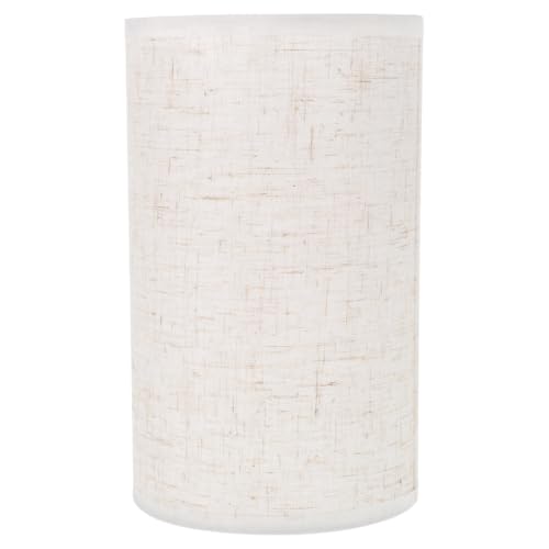 Image of Lurrose Small Fabric Lampshade E27 Base Linen Cylinder Drum Lamp Shade Clip-on Light Cover for Table and Floor Lamps Indoor Lighting Accessory