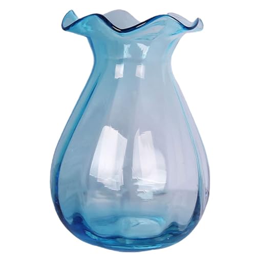 KIUGOP Contenitore L'acqua Vaso Fiori in Acrilico Trasparente Vasi Colorati Vaso Terrario Succulento Composizioni Floreali Vasi Germogli Vaso Fiori Vintage Decor Vaso Cipolla Pancia Vaso,Blu