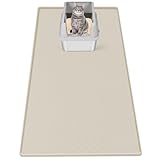 Bartuke Katzenklo Matte, Übergröße Katzenstreumatte 130 x 65cm Silikonmatte zur Streukontrolle, sanft zu Katzenpfoten, leicht zu reinigen (Beige)