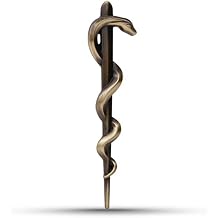 Noizzy Rod of Asclepius Car Emblem Snake Staff Badge 3D Metal Medical Logo Sanitary Symbol Clinic Sticker Styling Accessories Bronze