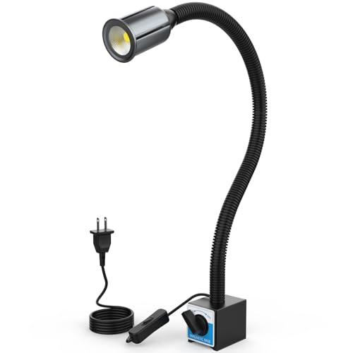 LED Magnetic Work Light, 1420lumens 20in Flexible Gooseneck Work Lamp with Strong Magnetic Base for Lathe Machines, Workbenches.