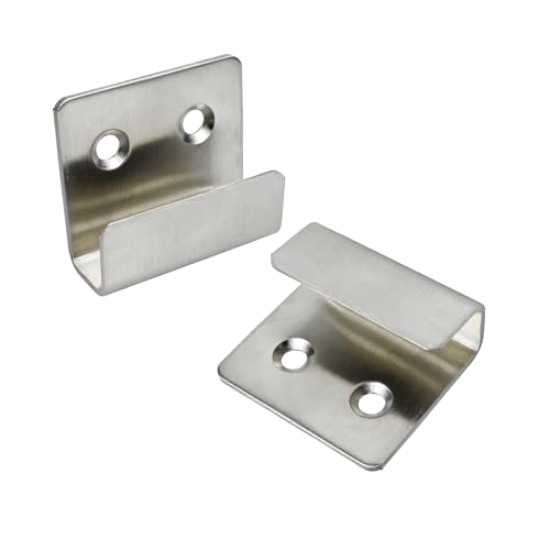 Image of 12 Pcs Stainless Steel Tile Display Hanger, Heavy Duty Wall Mounted Bracket Hooks for Ceramic Tiles, Mirrors, Picture Frames, Silver, 0.39 inch Inner Width
