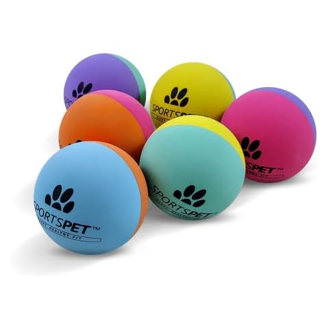 SPORTSPET High Bounce Natural Rubber Dog Balls 6 Pack Cover