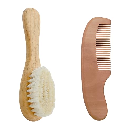 NOLITOY Baby Shampoo Bath Brush Set Hair Comb for Wool Bath Wash Shampoo Brush