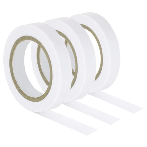 PATIKIL 32.8 Pies Agarre Acabado Cinta, 3 Paquete PVC Raqueta Acabado Cintas Raqueta Accesorios Adhesivo Sello para Tenis Bádminton, Blanco