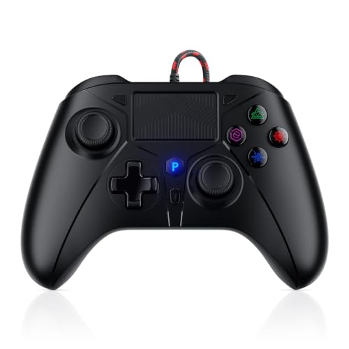 Image of Gamrombo Wired Controller for PS5 Controller, Gaming Controllers for PlayStation 5 / PS5, PS4, PC, Support Turbo, Marco, 3.5mm Audio Jack - Black