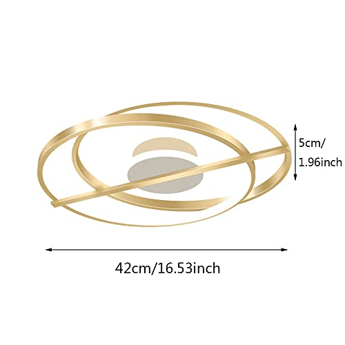 Plafonnier LED à intensité variable doré pour éclairage de chambre - 3