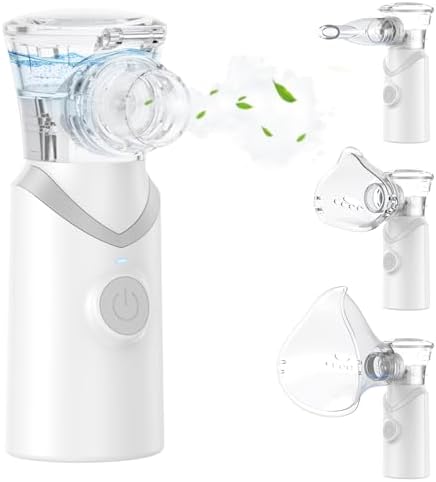 Inhalationsgerät,Larair Inhaliergeräte für Erwachsene & Kinder,Leiser Vernebler,Wiederaufladbarer und Tragbarer Inhalator,Inhalator mit Selbstreinigungsfunktion & Einstellbarem Spr