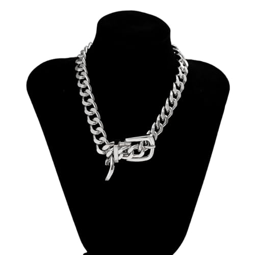 Chunky Chain Belt Necklace for Women Chunky Gold Cuban Chain Choker Necklaces Silver Thick Cuban Belt Necklaces Punk Style Thick Link Belts Chain Necklaces for Women Men3