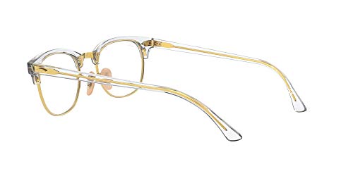 ARMAÇÃO OCULOS GRAU RAY BAN CLUBMASTER RB5154 5762 51 TRANSPARENTE DOURADO