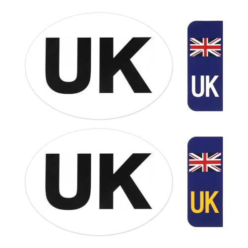 4 Pack UK Magnetic Car Stickers for Europe 7.1x5.2in UK Car Magnet Badge for Driving Abroad Self Adhesive Magnet Plate Stickers Waterproof & Easy to Attach Sign for Cars & Trucks Tear-Resistant