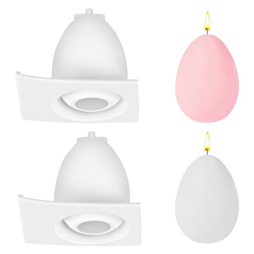 2 Stücke Silikonform Ostern, Kerzen Eierform Silikonformen, Ostereier Silikonform Kerzenform, DIY Kerzenform Silikon Ostereierform, Kerzenform, Seifenform, Gießformen für Ostern Dekorationen