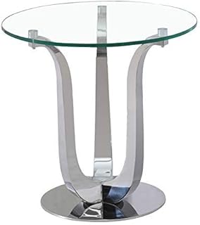 Naples Round Glass Lamp Table | Modern Occasional Living Room Coffee End Table | Small Glass Lamp Bedside Tables | Naples by Oak Furniture King