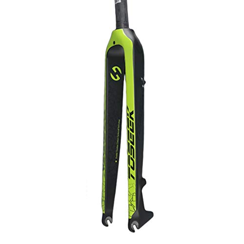 Fourche rigide carbone vtt 29 pouces frein à disque tube droit ultra-léger vert