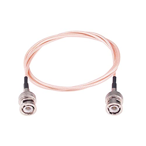 RFaha 1pc BNC Male to BNC Male Extension Coax Cable RG316 3feet 1m RF Coaxial Antenna Jumper(F78-1), Copper