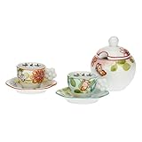 SET TAZZINE DA CAFFÈ THUN: Completo di 2 tazzine da caffè in porcellana, il set è inoltre arricchito dalla decorazione realizzata sotto smalto per la massima protezione e sicurezza del decoro, decorate con le icone floreali della linea primaverile che arricchiscono il set per un uso quotidiano dallo stile inconfondibile. Abbinalo alla zuccheriera per una colorata idea regalo