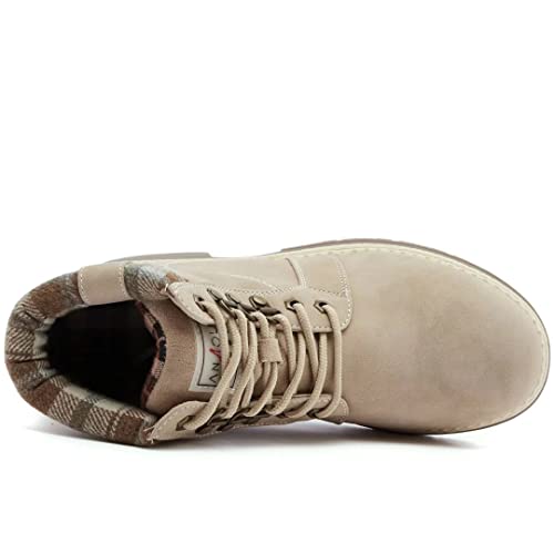 ANJOUFEMME Casual Winter Hiking Boots For Women - Womens Outdoor Snow Ankle Boots Waterproof Lightweight Lace up Fur Lined Walking Hiking Shoes4