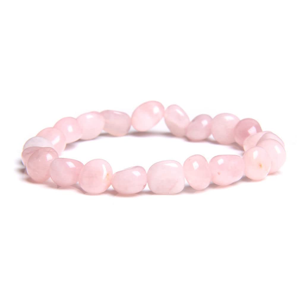 Gioielli con ciondoli Bracciale con Pietre preziose, Braccialetti con Perline Perline di Quarzo Rosa Irregolari Naturali Braccialetti Bracciale con Cristalli Elastici Gioielli in Cristallo di per
