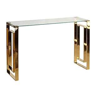Cortesi Home Laila Console Table Stainless Steel G...