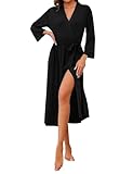 Marvmys Dressing Gown Womens Lightweight Luxury Soft Cotton Long Bathrobe with Pockets for Loungewear and Sleepwear