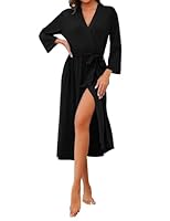 Marvmys Dressing Gown Womens Lightweight Luxury Soft Cotton Long Bathrobe with Pockets for Loungewear and Sleepwear