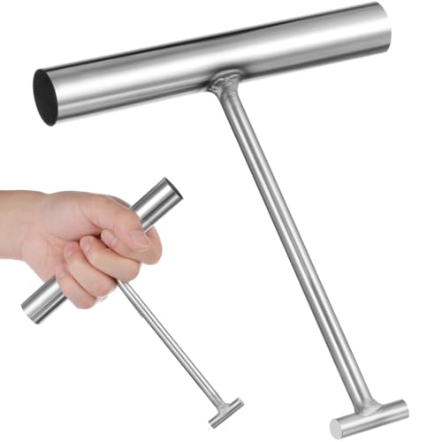 ULTECHNOVO 2pcs Industrial Manhole Lifting Keys: 17cm T Shape Stainless Steel Drain Cover Pulling Hooks for Municipal Sewers Storm Drain Grates Commercial Rolling Shutters Facility Maintenance