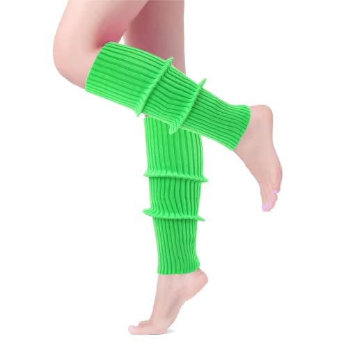 Image of ONUPGO Leg Warmers for Women 80s Party Accessories 80s Neon Knit Ribbed Leg Warmers Girls Junior Winter Leg Warmers Socks