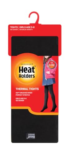 HEAT HOLDERS 1 Pair of Girls 0.52 tog Genuine Thermal Black Tights2