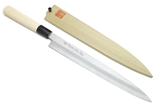 Yoshihiro Shiroko High Carbon Steel Kasumi Yanagi Magnolia Handle Sushi Sashimi Chef Knife (11.8" (300mm))