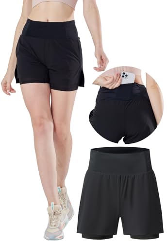 LifeSprint 【日本代表選手も推奨】 ランニングパンツ レディース インナー付き ショート 軽量 速乾 通気性 スポーツ マラソン ジョギング トレーニング ポケット付き Statim ステイティム LifeSprint