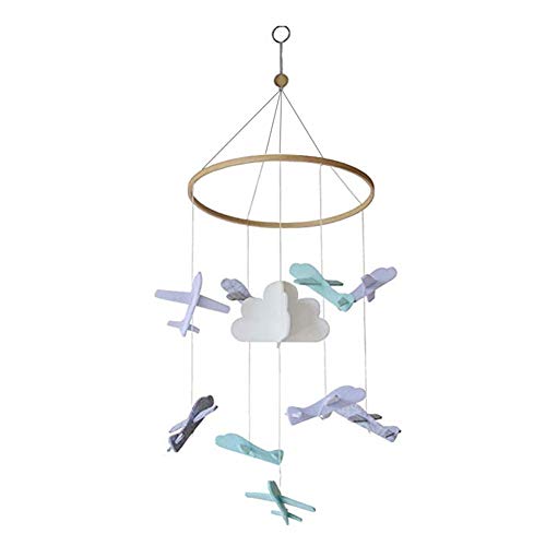 azurely Baby Mobile, Filz Flugzeug White Clouds Babybett Mobile Baby Decke hängen Mobile Windspiele hängen Kinderzimmer Dekoration für Jungen und Mädchen Cover