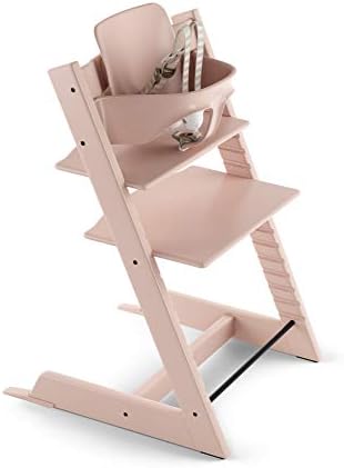 Tripp Trapp by Stokke Adjustable Wooden Serene Pink Baby High Chair (Includes Baby Seat with Harness)