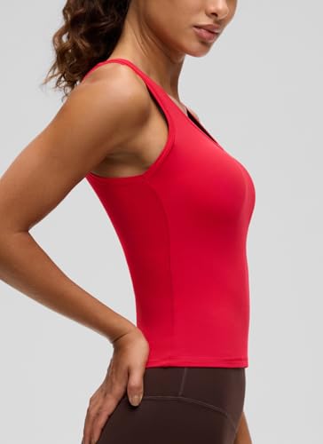 Image of CRZ YOGA Softembrace Scoop Neck Tank Top | Workout, Ultra Soft, Tight Fit, Waist Length, Double Lined, Sleeveless Shirts for Women