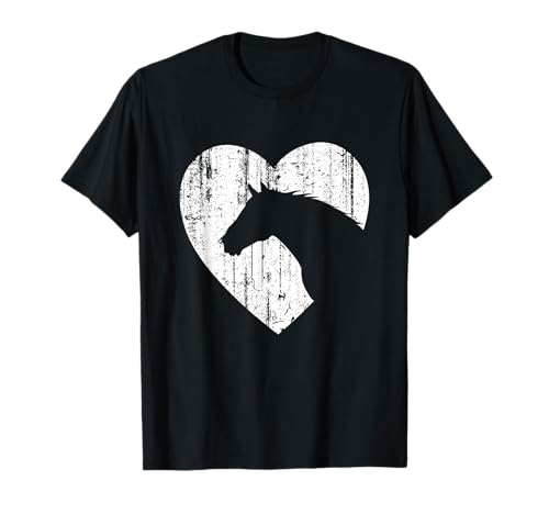 Horse Heart Silhouette for Cowgirl Equestrian Graphic Print T-Shirt