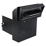 xydled Door Drop Box for Mail, Heavy Duty Mail Boxes with Key Lock,15''x12''x6'',Locking Metal Mailbox Door Mounted,Through The Door Safe Locking Drop Box, Black