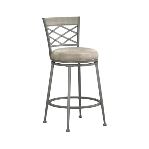 Hillsdale, Hutchinson Swivel Counter Height Stool, Pewter Cover