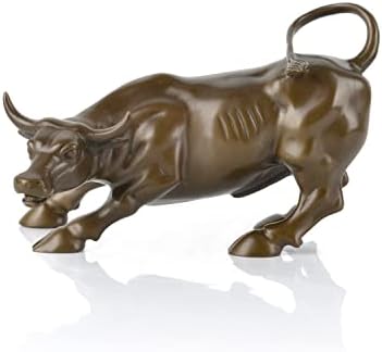 K-Musculo Brass Wall Street Bull-Handmade-Pure Copper Statue-Brass Sculpture-Collectable Table Decor-Figurine for Living Room Home Decorations and Office Business Gift