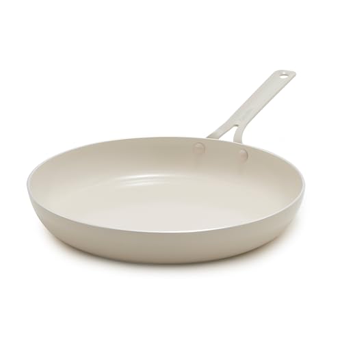 GreenPan Nova 12” Nonstick Frying Pan Skillet, PFAS-Free Ceramic Cookware, Durable Fast Heating, Induction Ready, Omelet & Eggs, Oven Safe to 600F, Dishwasher Safe, Cream White by GreenPan - Used condition - US$48.95