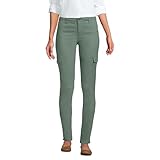 Lands' End Women's Mid Rise Slim Cargo Chino Pants 8 Lily Pad Green