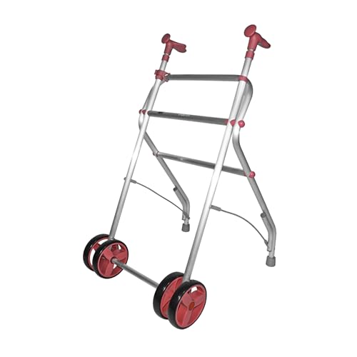 Forta AIR - Andador para Personas Mayores - Andador Plegable y Ligero soporta hasta 100 kg - Regulable en Altura - Andador de Fácil Plegado para Interior - Ruedas Dobles Delanteras (Coral)
