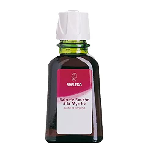 WELEDA - Bain de Bouche à la Myrrhe - À Base d'Huiles Essentielles - Purifie et Raffraîchit - Flacon Verre 50 ml avec étui