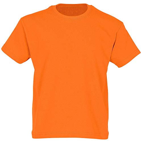 Fruit of the Loom Unisex Kids Original Crew Neck Short Sleeve T-Shirt, Orange (Orange), 7-8 Years (Manufacturer Size: 128)