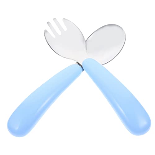 MUCKLILY 1Set Fork and Spoon Utensils for Home Dining Comfortable Edges for Boys and Lightweight Easy to Clean