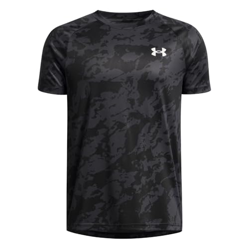 Under Armour Boys' Tech 2.0 Short-Sleeve T-Shirt, (003) Black / / White, Medium