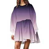 Vestido de sudadera de gran tamaño para mujer, manga larga, cuello redondo, sin botones, ajuste relajado, mini vestido de manga larga, Blanco-2, M
