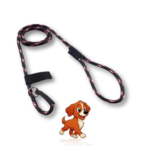 Guia de Adestramento para Cães Cachorro, 1,5 Metros, Corda Unificada Preta, 8mm de Espessura, para Passeio