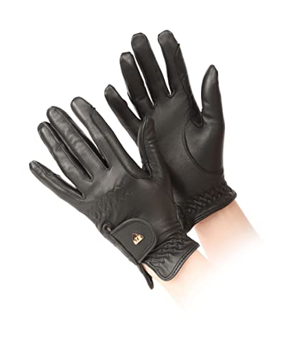 Aubrion Shires Equestrian Leather Riding Gloves - Childs (Black, Large) #TOP2